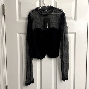 Black mesh top